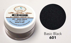 Elizabeth Craft Silk Microfine Glitter - jauhe sävy Basic Black