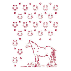 Stamperia sapluuna Romantic Horses, Horseshoes Pattern, A4