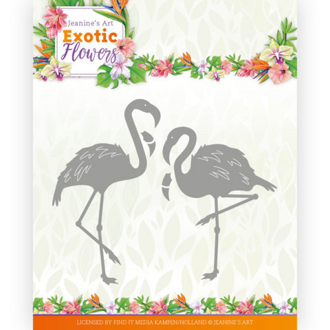 Jeanines Art Exotic Flowers stanssi Flamingo's