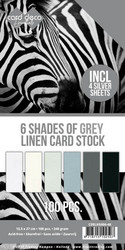 Card Deco Essentials kartonkipakkaus, 6 Shades of Grey, 100 kpl