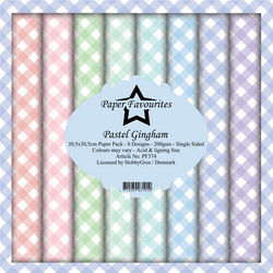 Paper Favourites Pastel Gingham -paperipakkaus, 12