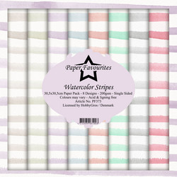 Paper Favourites Watercolor Stripes -paperipakkaus, 12