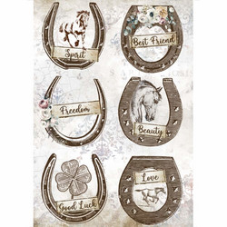 Stamperia riisipaperi Romantic Horses, Horseshoes