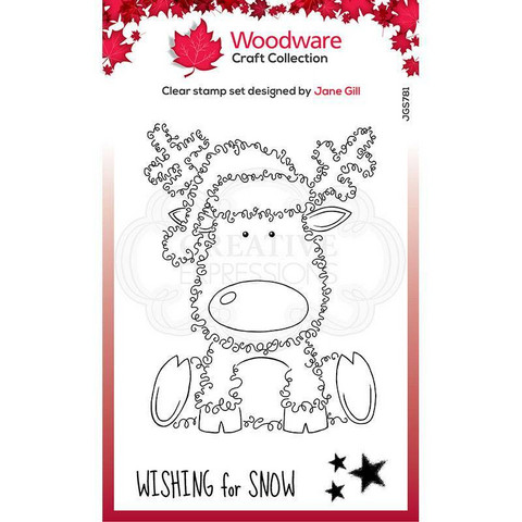 Woodware leimasin Festive Fuzzies, Reindeer