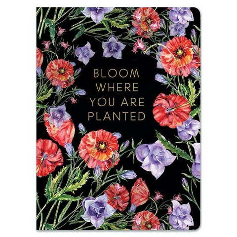 Paper House Black Floral Softcover Journal -muistikirja