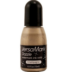 Tsukineko VersaMark Dazzle, täyttöpullo, sävy Champagne