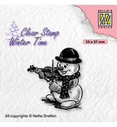 Nellie's Choice Silhouet leimasin Snowman With Violin