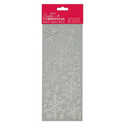 Docrafts Ääriviivatarra, Snowflakes, hopea
