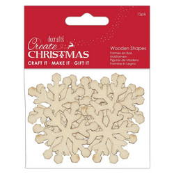 Docrafts Wooden Shapes Snowflakes -puukoristeet