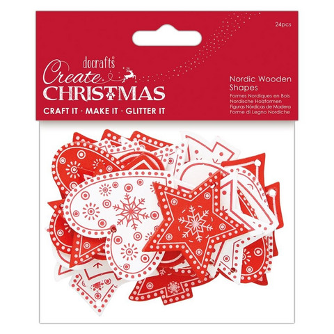 Docrafts Christmas Nordic Wooden Shapes -puukoristeet 