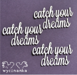 Chipboard tekstileike, catch your dreams, 3 kpl