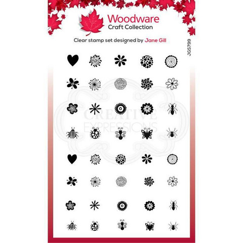 Woodware leimasin Bubble Floral Tops