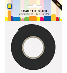 Jeje foam tape, kohoteippi, musta, 2 mm
