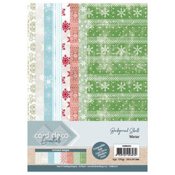 Card Deco Essentials paperipakkaus Background Sheets, Winter, A4