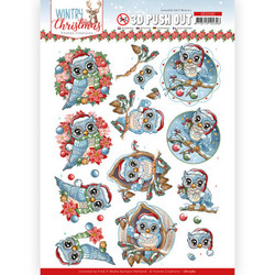 Yvonne Creations Wintry Christmas 3D-kuvat Christmas Owls