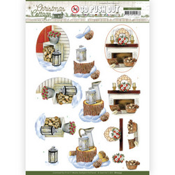Jeanine's Art Christmas Cottage 3D-kuvat Wood Decorations