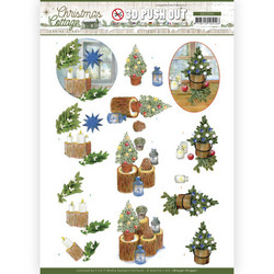 Jeanine's Art Christmas Cottage 3D-kuvat Blue Decorations