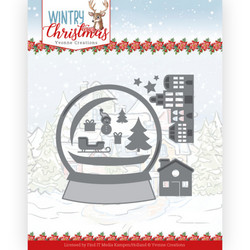 Yvonne Creations Wintry Christmas stanssi Snowman in snow globe