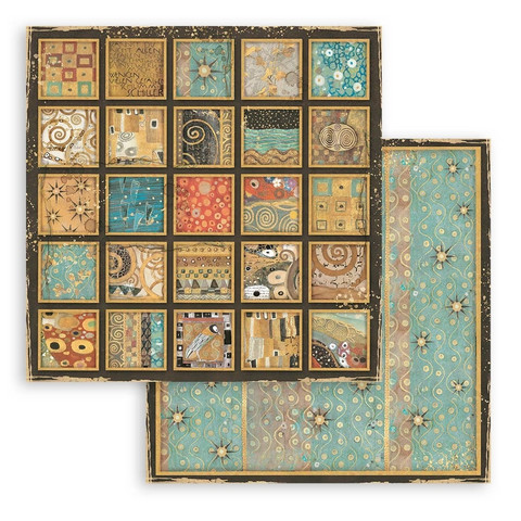 Stamperia Klimt skräppipaperi Square Textures