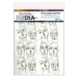 Dina Wakley Media Collage Tissue -paperipakkaus Church Doodles