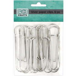 Jumbo Paper Clips -klipsit, 12 kpl, hopea