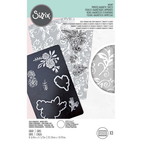 Sizzix Printed Magnetic Sheets -magneettilevyt, 3 kpl