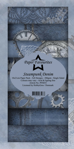 Paper Favourites Steampunk Denim -paperipakkaus, Slim Line