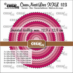 Crealies XXL stanssisetti 123, Circles With Inverted Scallop
