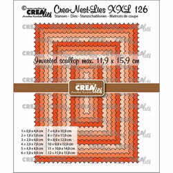 Crealies XXL stanssisetti 126, Rectangles With Inverted Scallop