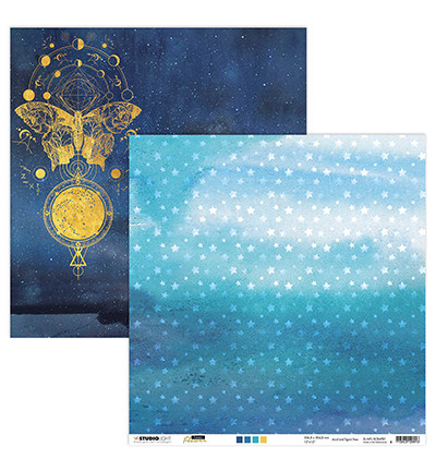 Studio Light skräppipaperi Moon Flower, Stars & Butterfly