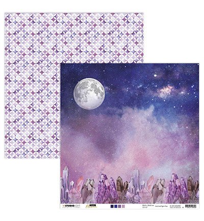 Studio Light skräppipaperi Moon Flower, Purple Night Skies