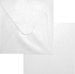 Helmiäiskorttipohjat ja -kirjekuoret, valkoinen, 5kpl + 5kpl