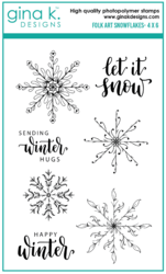 Gina K. Designs leimasin Folk Art Snowflakes