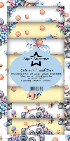 Paper Favourites Cute Panda and Bees -paperipakkaus, Slim Line
