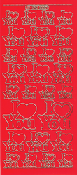 Ääriviivatarra, I love You, Punainen / Kulta