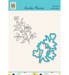 Nellie's Choice leimasin- ja stanssisetti Garden Flowers Magnolia 1