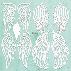 Mintay Chippies -chipboard Angel Wings -setti