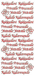 Ääriviivatarra, Rakkaalleni, kulta/punainen