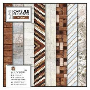 Papermania paperipakkaus Capsule Elements, Wood, 6