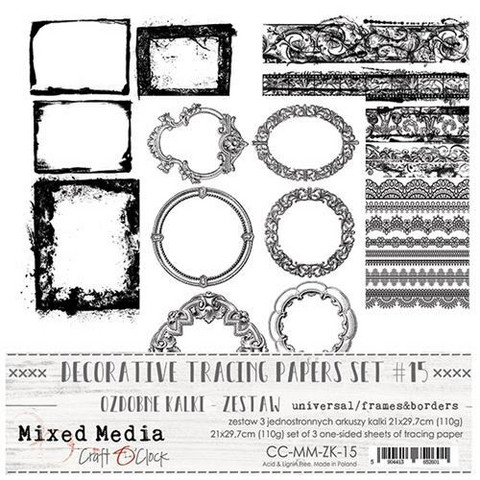 Craft O'clock Mixed Media Universal, Frames & Borders -kuultopaperit