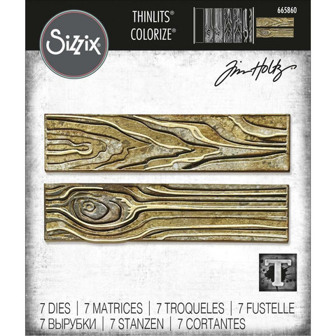 Sizzix Thinlits stanssi Woodgrain Colorize