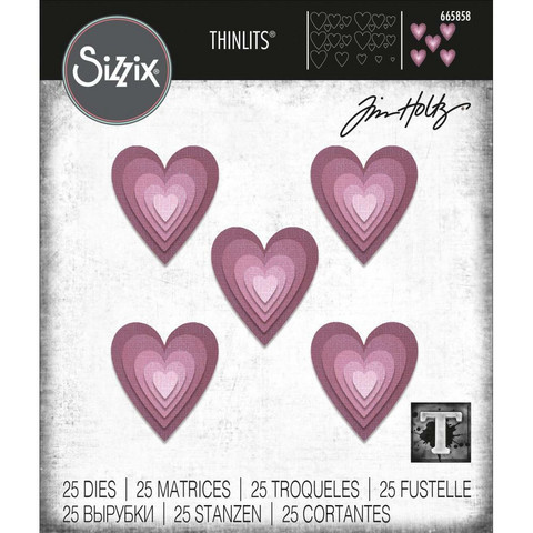Sizzix Thinlits stanssi Stacked Tiles Hearts