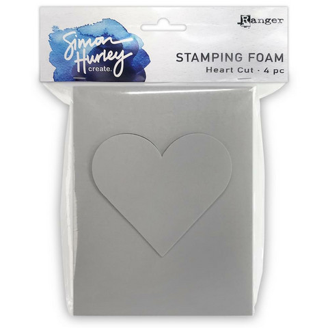 Simon Hurley Create Stamping Foam Heart, leimailusieni, 4 kpl