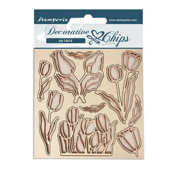 Stamperia Decorative Chips kuvioleike Romantic Garden, House Flowers