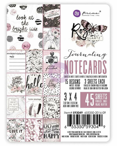 Prima Rose Quartz Journaling Notecards, 3