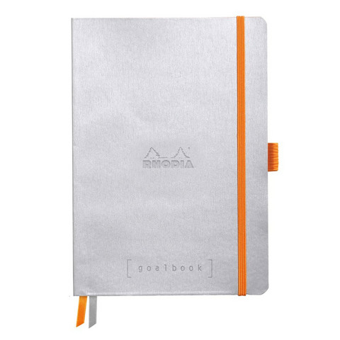 Rhodia Goalbook -muistikirja, soft silver A5 dot ivory