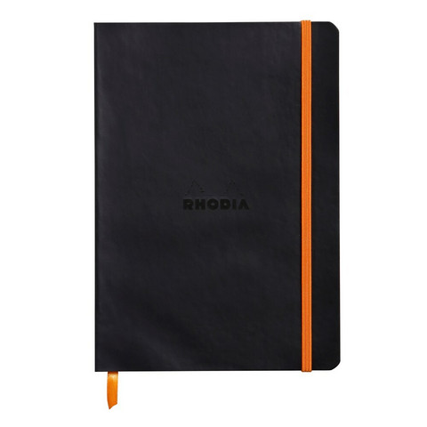Rhodia Rhodiarama -muistikirja, soft A5 black dot ivory