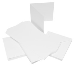 CraftUK korttipohjat ja kirjekuoret, valkoinen, hammered, 6