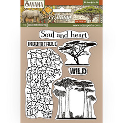 Stamperia leimasinsetti Savana, Crackle and Tree