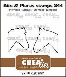 Crealies leimasinsetti Horse Heads Silhouettes Outline